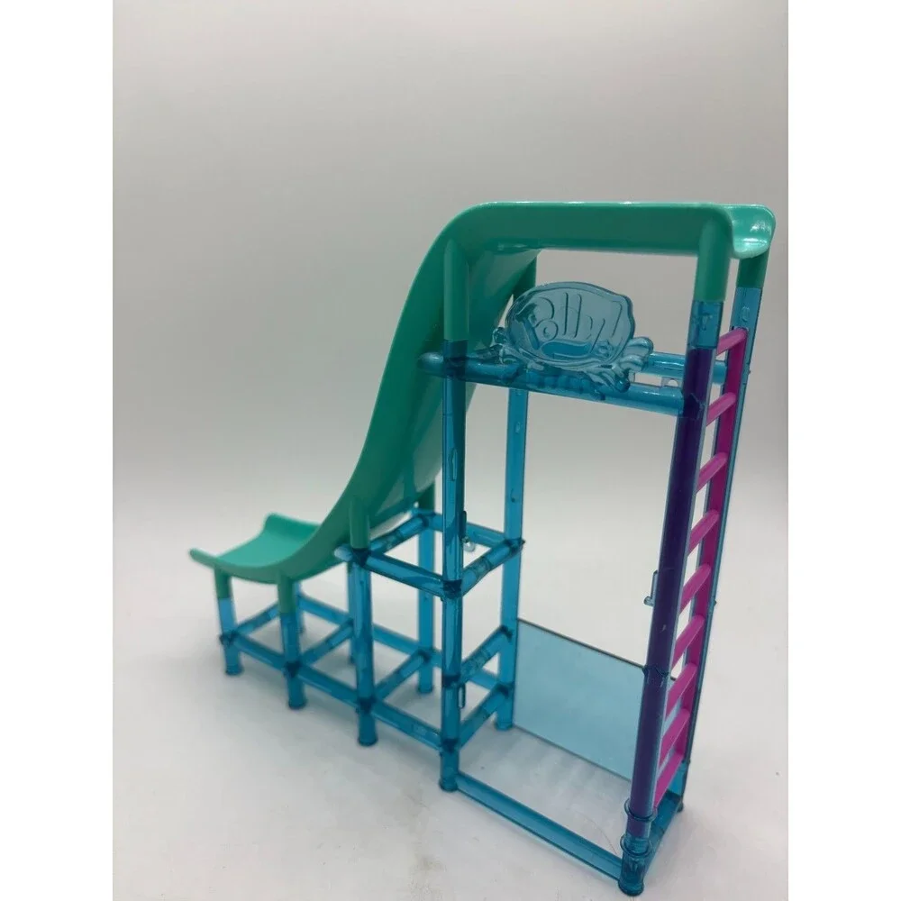 Vtg 1995 Polly Pocket Bluebird Splash 'n Slide Playset Water Slide Teal